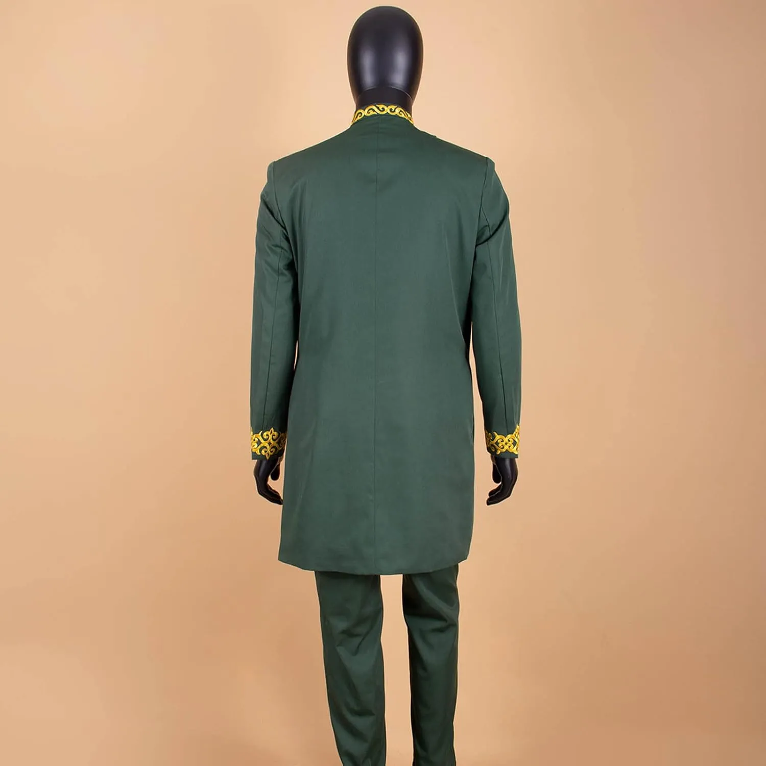 African Suits for Men Slim Fit Embroidery Blazer and Pants Set Business Dress Suit Party Wedding Evening