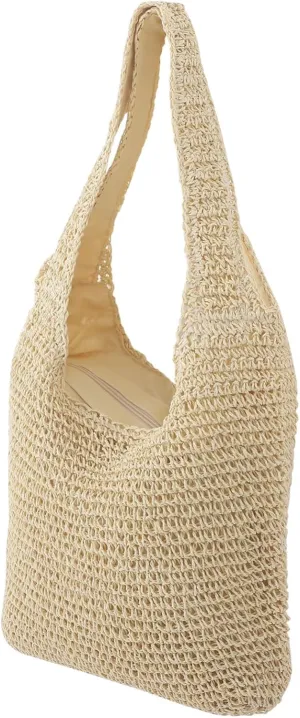 BESTYASH Fashion Weaving Bag Ladies Wallet Trendy Beach Bag Woven Tote Bag Tote Handbags Pouch Beach Bag Woman
