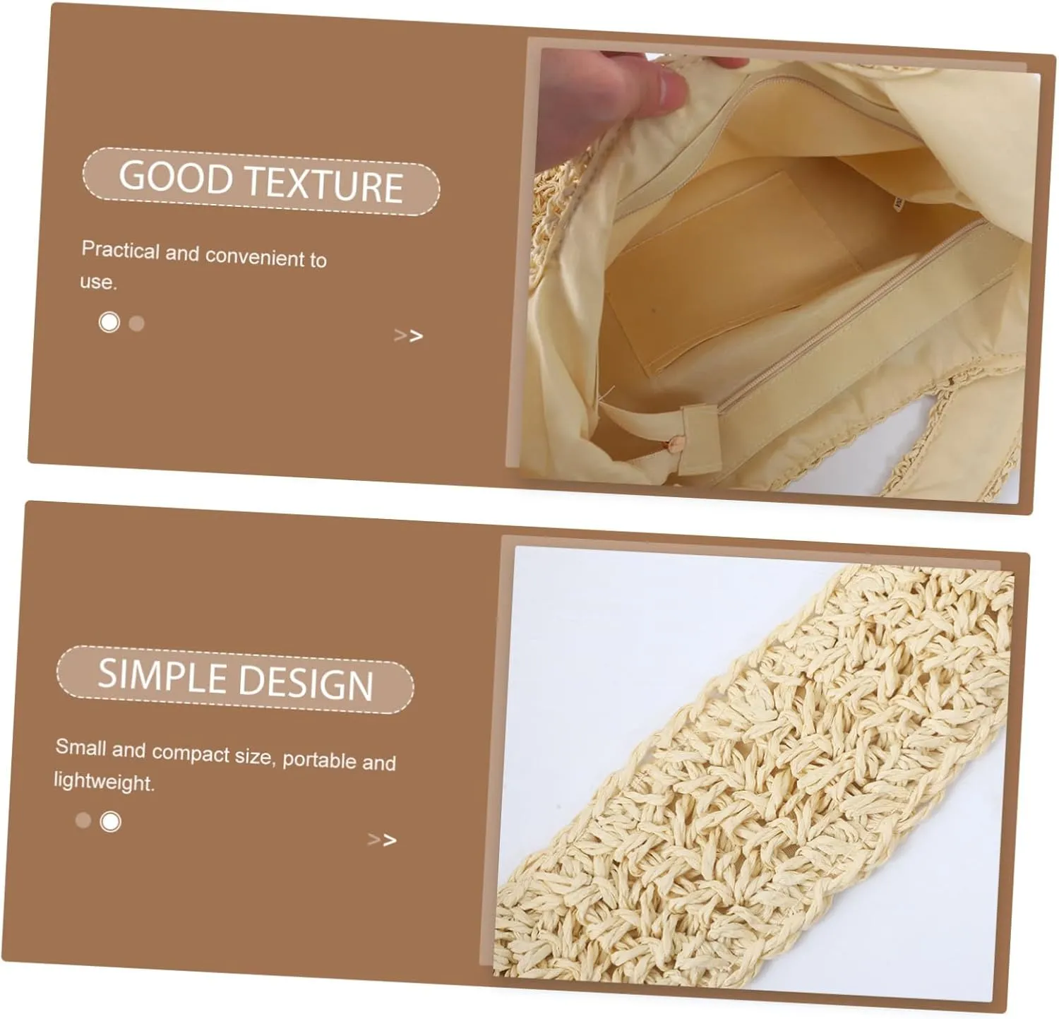 BESTYASH Fashion Weaving Bag Ladies Wallet Trendy Beach Bag Woven Tote Bag Tote Handbags Pouch Beach Bag Woman