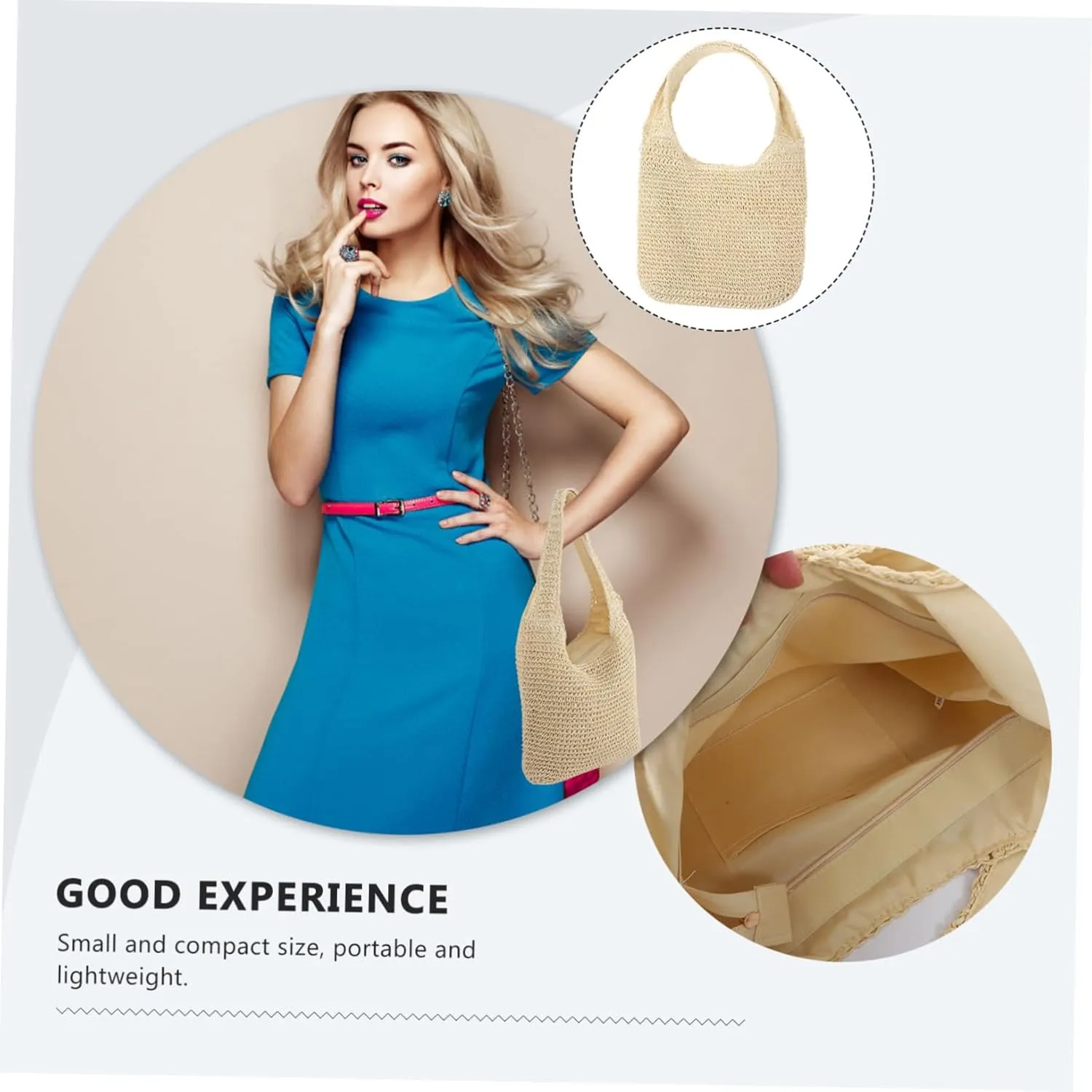 BESTYASH Fashion Weaving Bag Ladies Wallet Trendy Beach Bag Woven Tote Bag Tote Handbags Pouch Beach Bag Woman