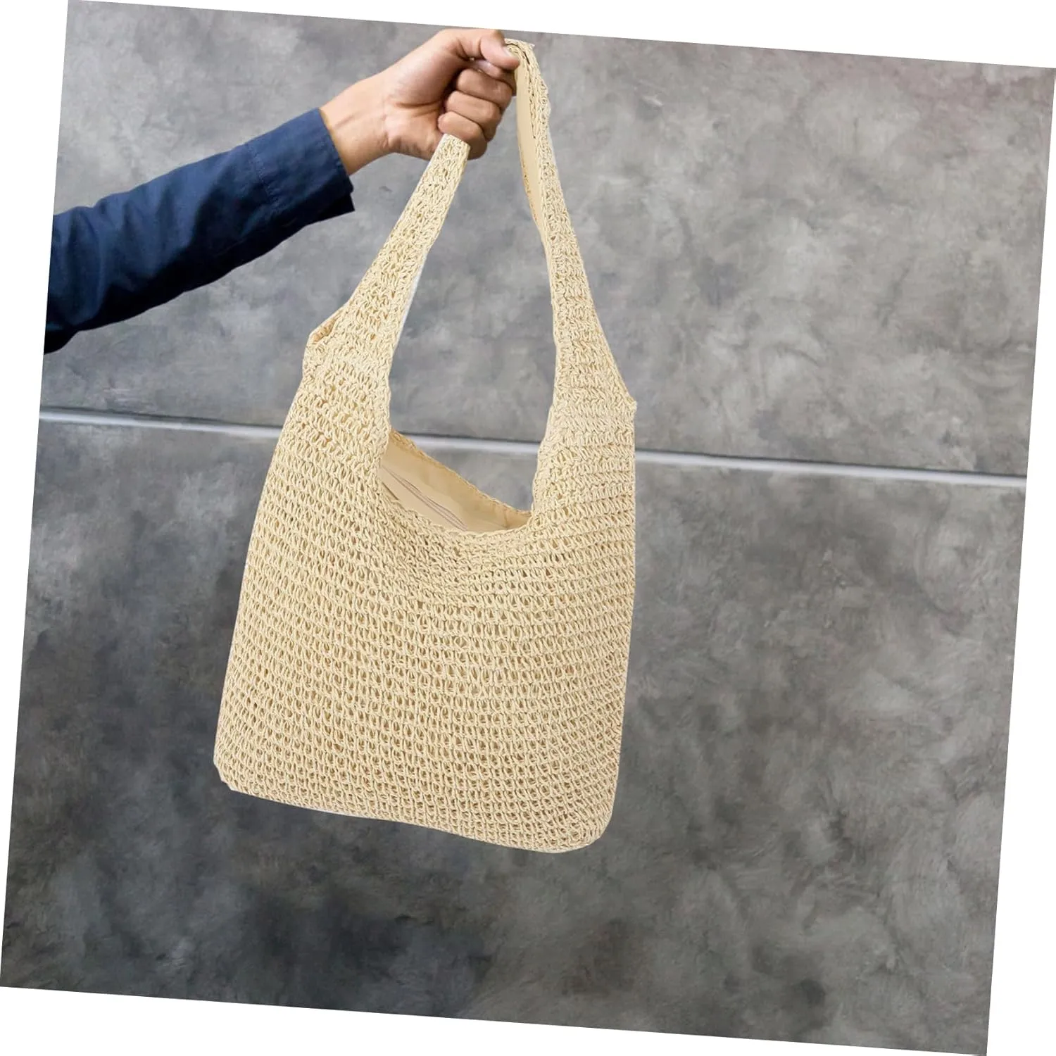 BESTYASH Fashion Weaving Bag Ladies Wallet Trendy Beach Bag Woven Tote Bag Tote Handbags Pouch Beach Bag Woman