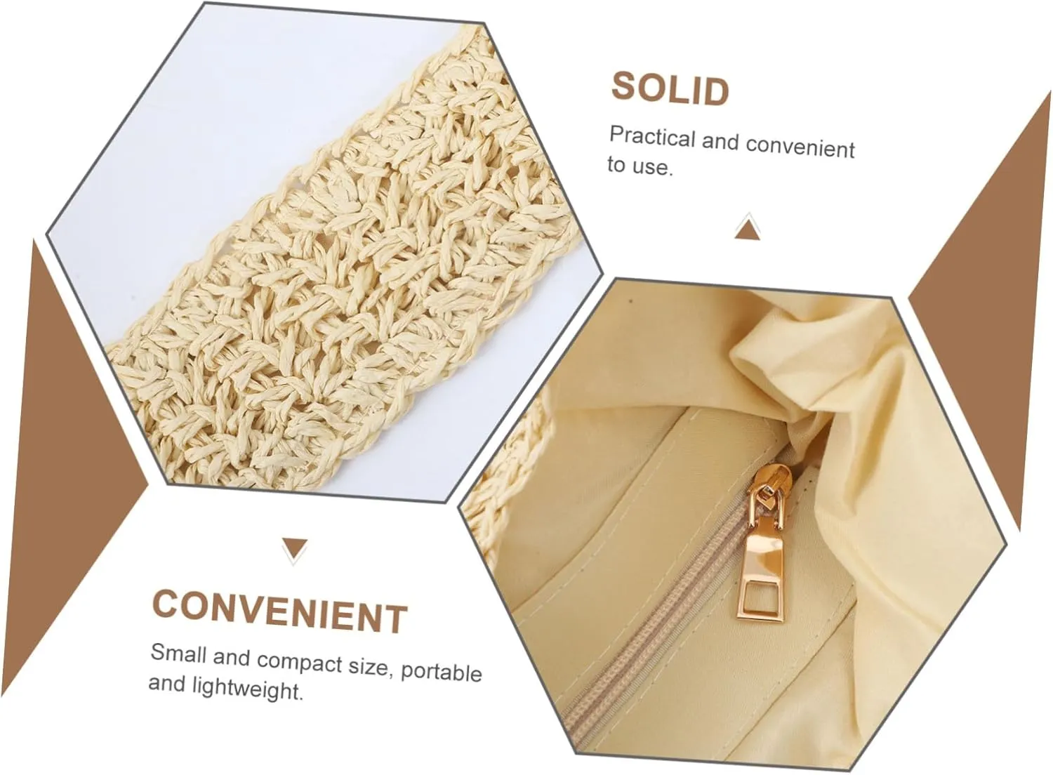 BESTYASH Fashion Weaving Bag Ladies Wallet Trendy Beach Bag Woven Tote Bag Tote Handbags Pouch Beach Bag Woman