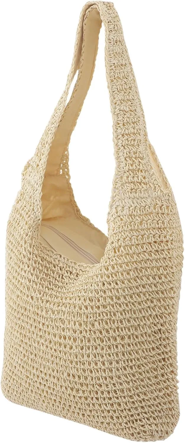 BESTYASH Fashion Weaving Bag Ladies Wallet Trendy Beach Bag Woven Tote Bag Tote Handbags Pouch Beach Bag Woman