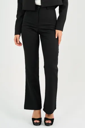 Black Flared Suit Trousers