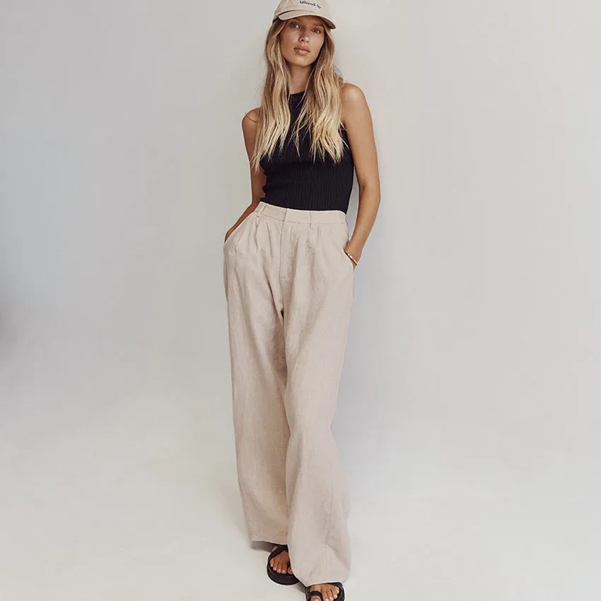 Casual High Waisted Floor Dragging Wide Leg Pants Wholesale Womens Clothing