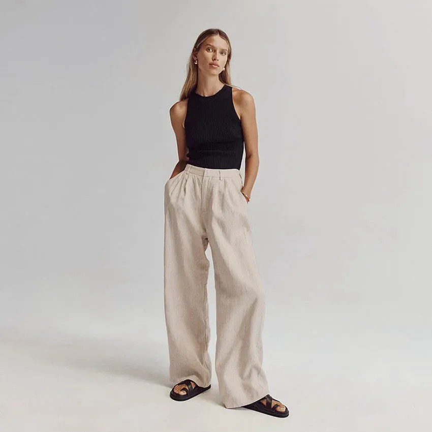 Casual High Waisted Floor Dragging Wide Leg Pants Wholesale Womens Clothing