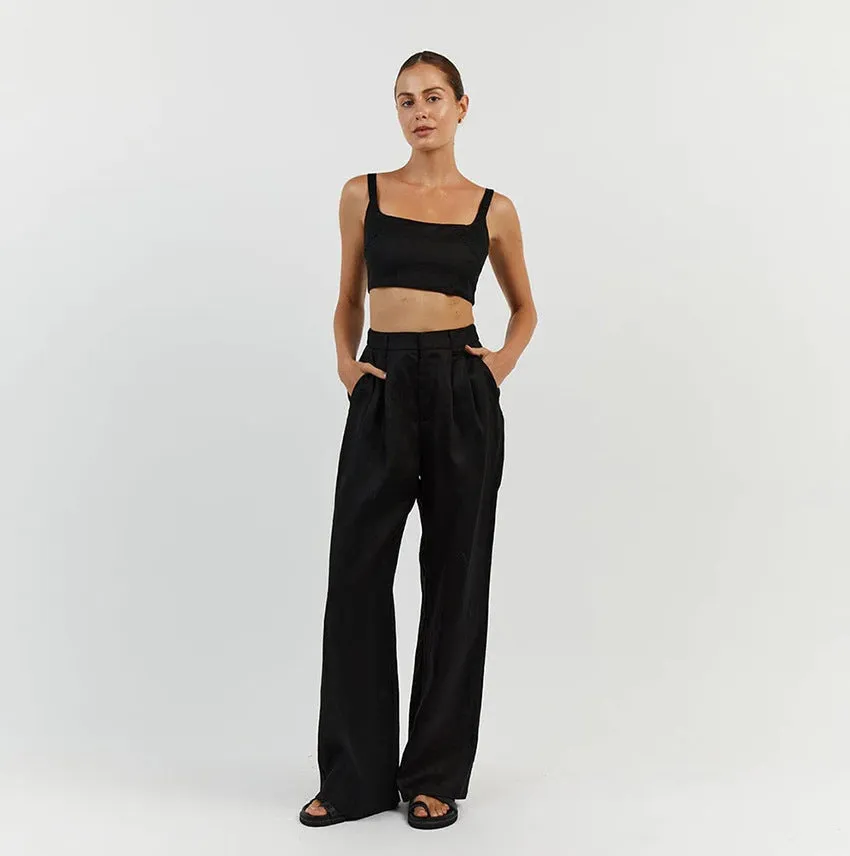 Casual High Waisted Floor Dragging Wide Leg Pants Wholesale Womens Clothing