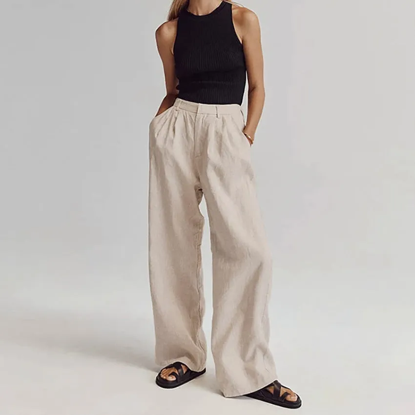 Casual High Waisted Floor Dragging Wide Leg Pants Wholesale Womens Clothing