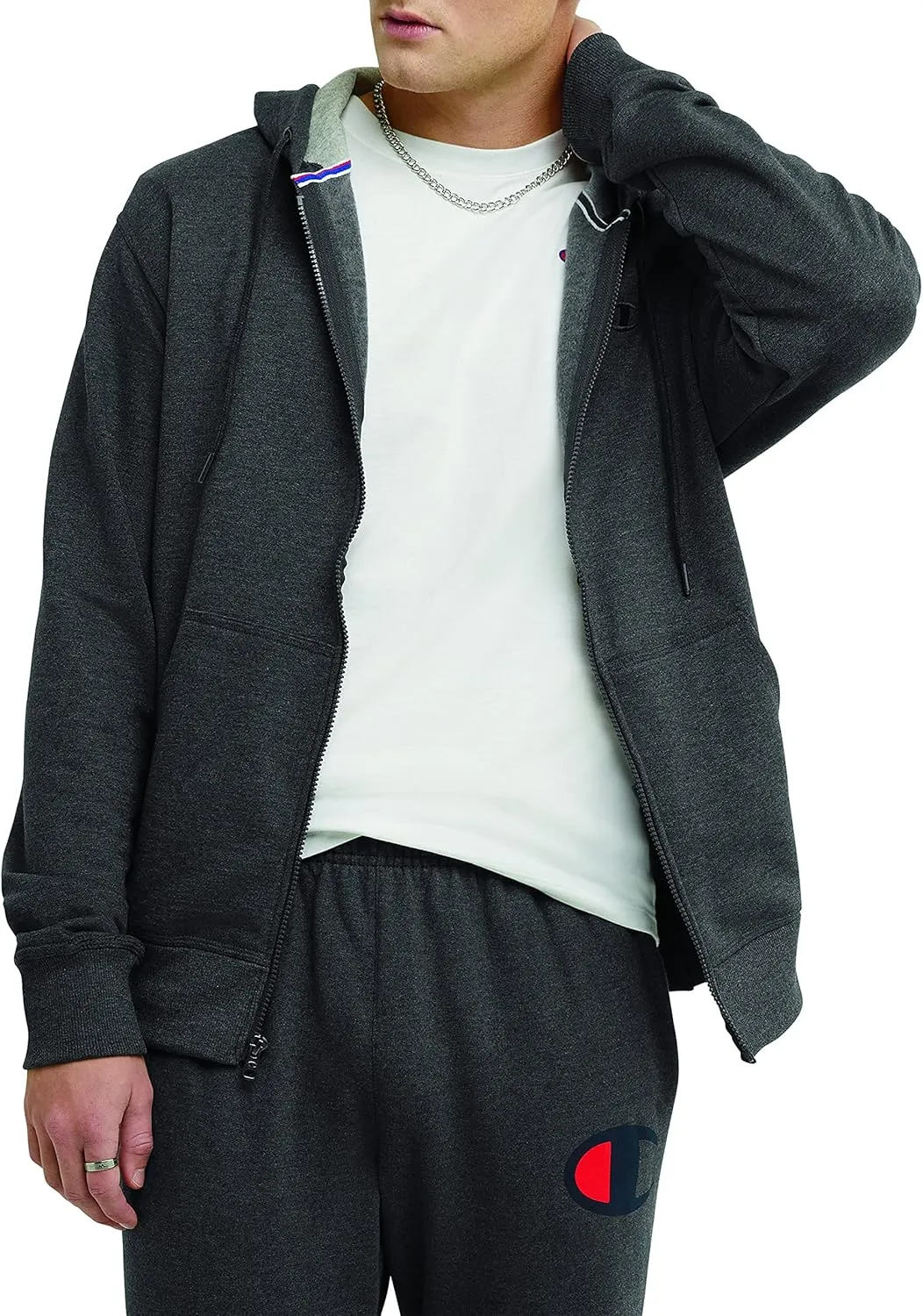 Champion Men's Zip-up Hoodie, Powerblend, Zip-up Hoodie Sweatshirt for Men (Reg. Or Big & Tall)