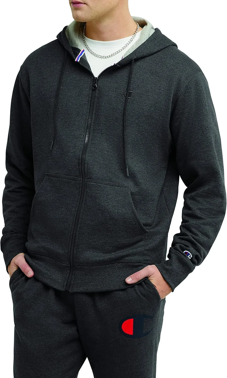 Champion Men's Zip-up Hoodie, Powerblend, Zip-up Hoodie Sweatshirt for Men (Reg. Or Big & Tall)