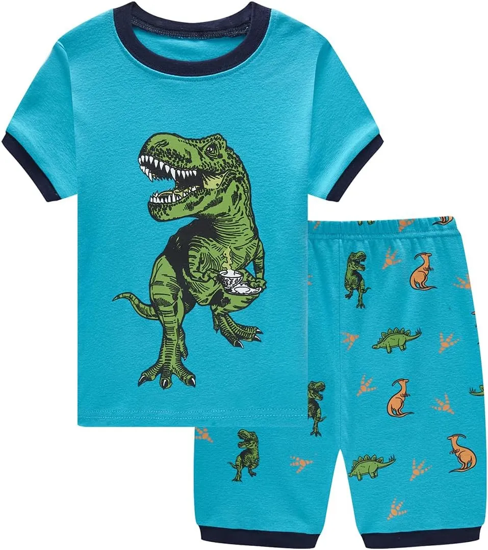 Cotton Pajamas Boys Summer Shorts Sets Toddler Boys Pjs Kids Sleepwear 18Months-12Years