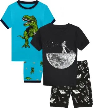 Cotton Pajamas Boys Summer Shorts Sets Toddler Boys Pjs Kids Sleepwear 18Months-12Years