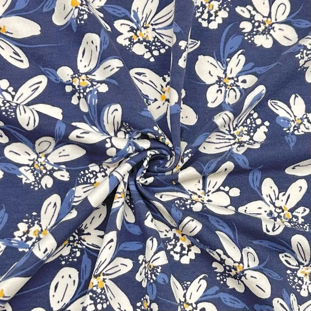 Daisies French Terry Fabric