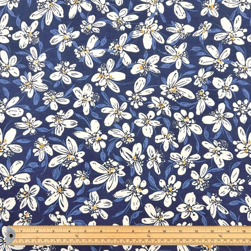 Daisies French Terry Fabric