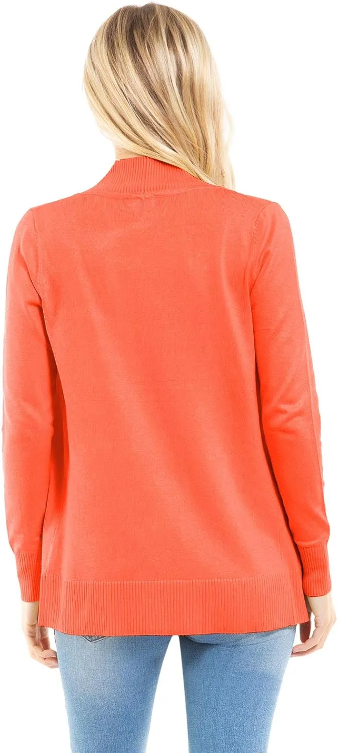 Design by Olivia Women's Open Front Long Sleeve Classic Knit Cardigan