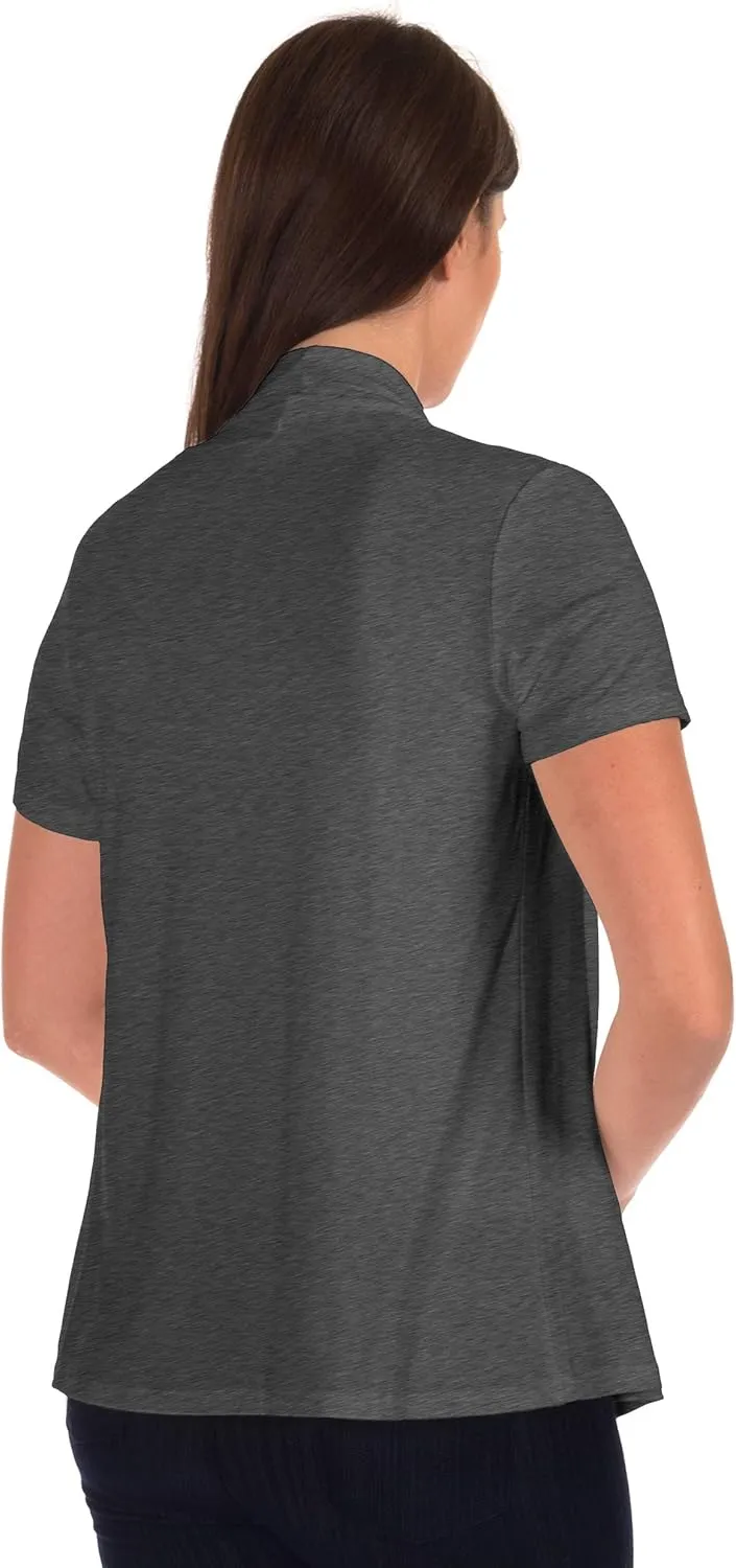 DFF Shop Women's Lightweight Open Drape Short Sleeve Cardigan (Size: S - 5X)