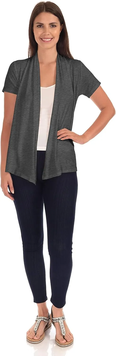 DFF Shop Women's Lightweight Open Drape Short Sleeve Cardigan (Size: S - 5X)