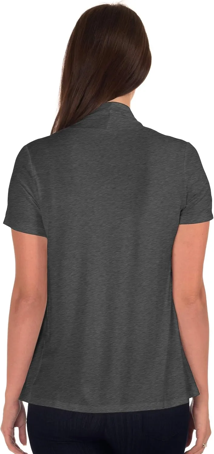 DFF Shop Women's Lightweight Open Drape Short Sleeve Cardigan (Size: S - 5X)