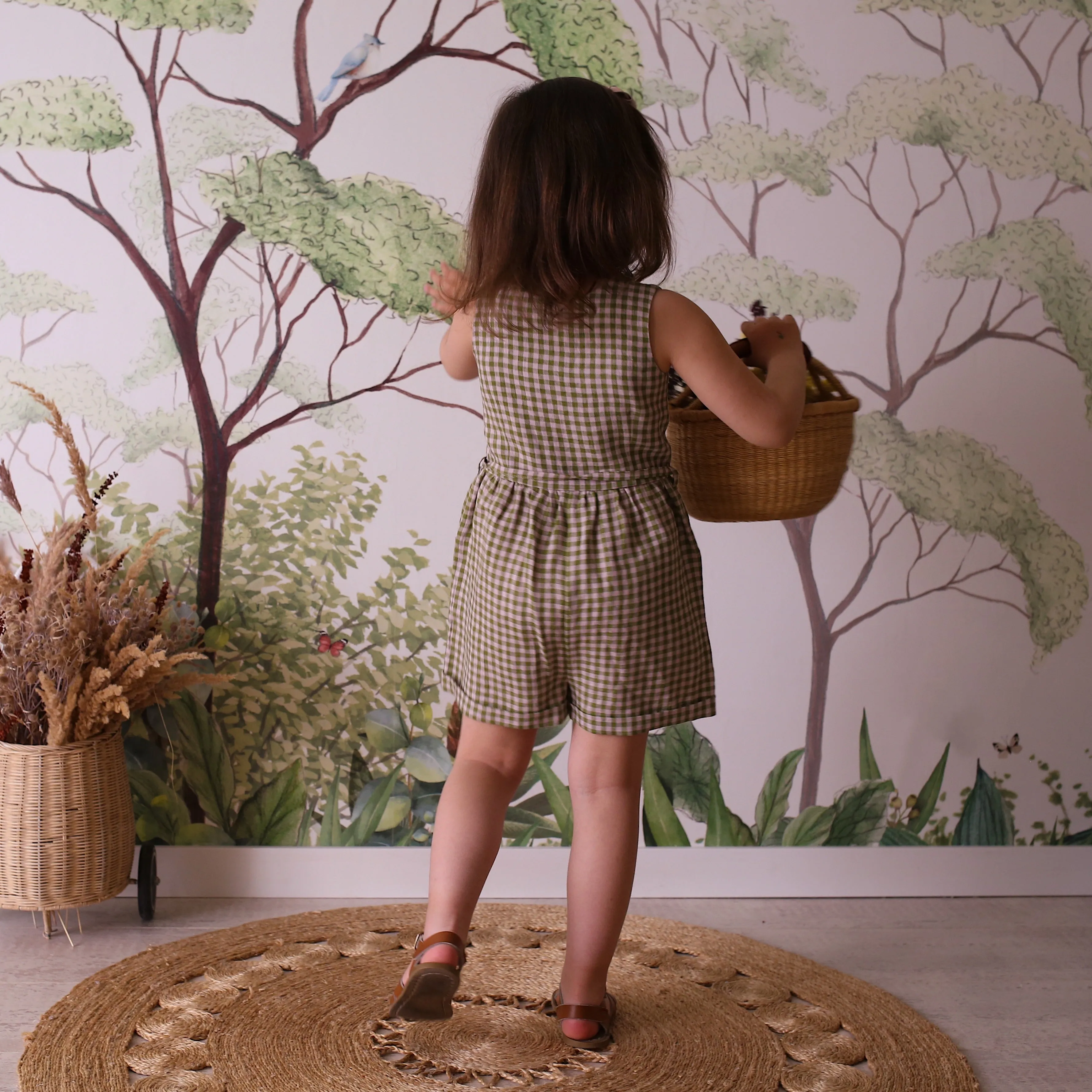 Duck Egg Blue Linen Belted Romper