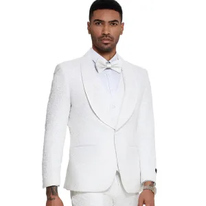 Elegant All White Flower Tuxedo - A Dazzling Ensemble for 2023 Prom and Wedding Seasons