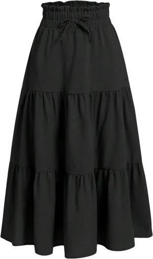 Floerns Girls Boho Floral Print High Waist Flare Hem Summer Long Skirt