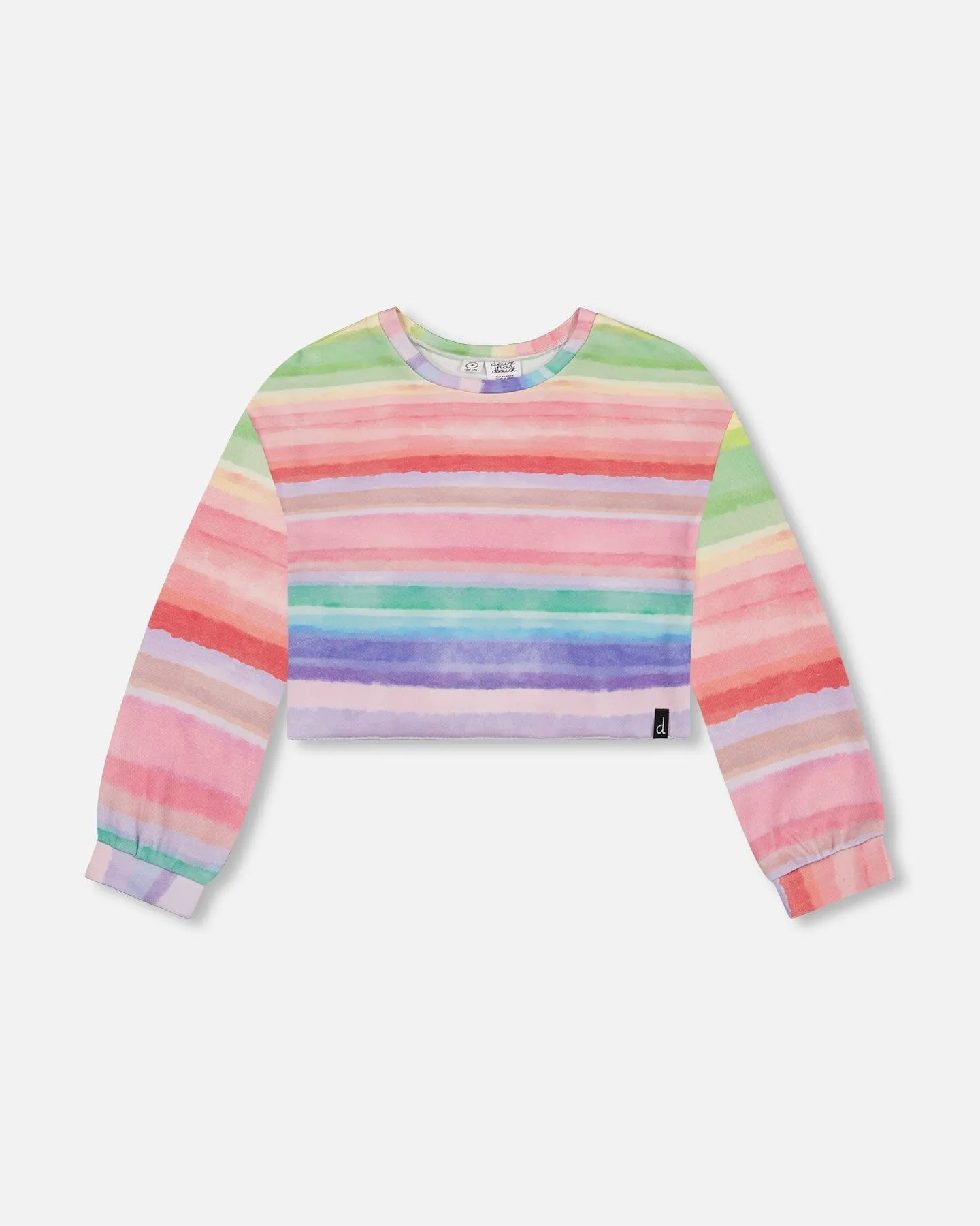 French Terry Sweatshirt Rainbow Stripe