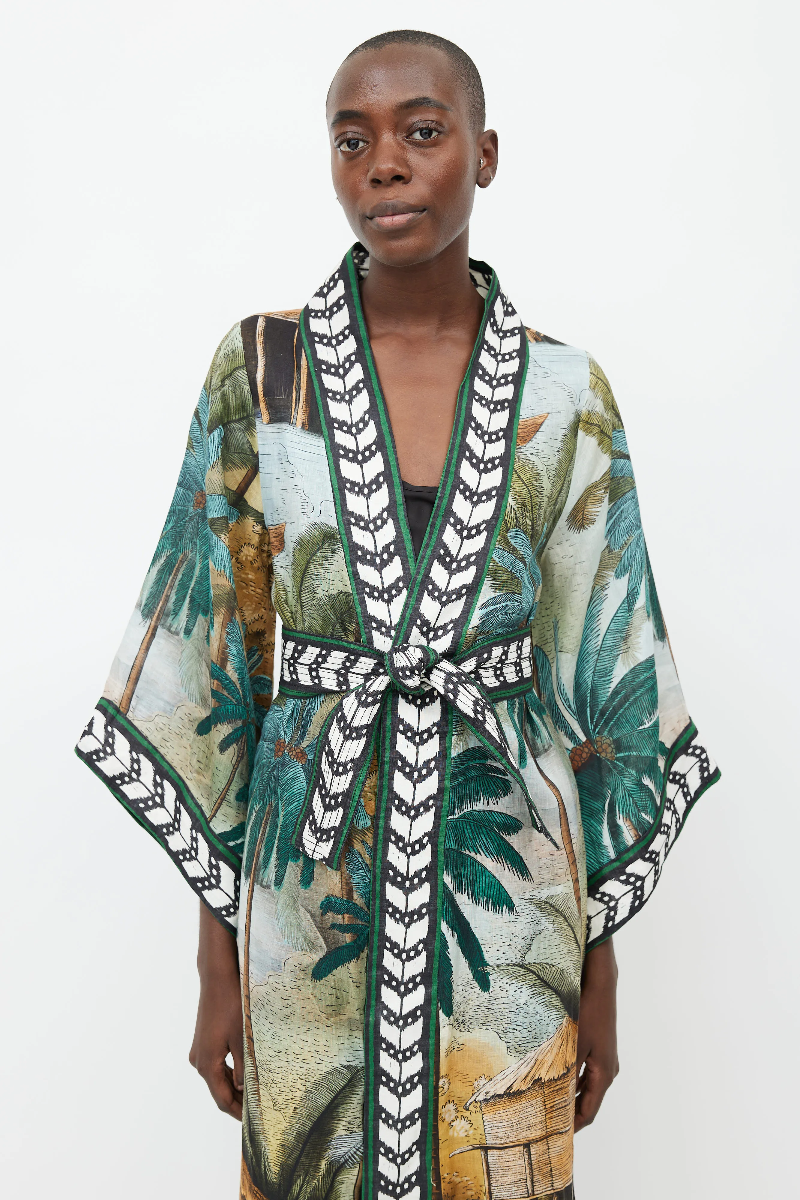 Green Caribe Bambala Belted Robe