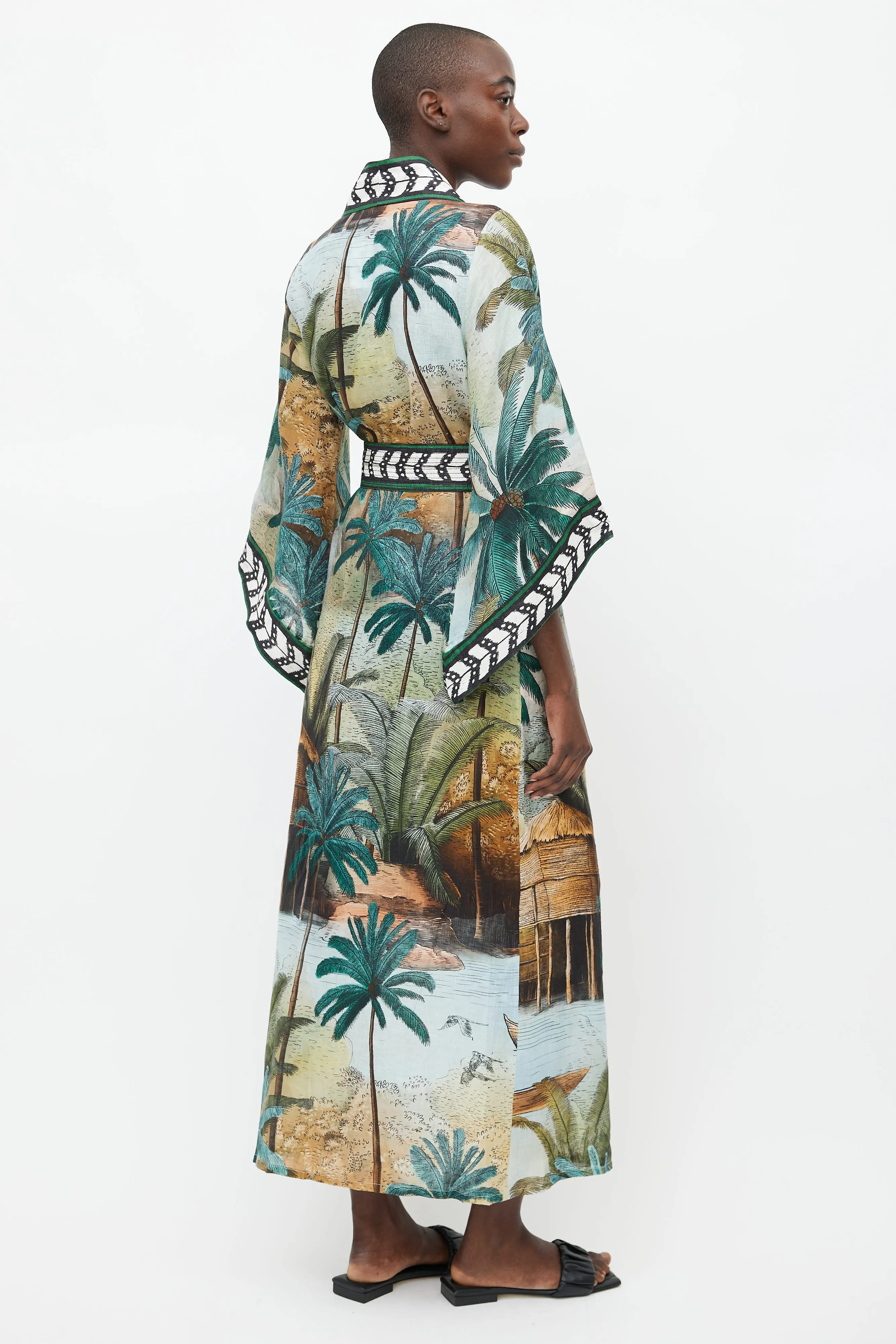 Green Caribe Bambala Belted Robe