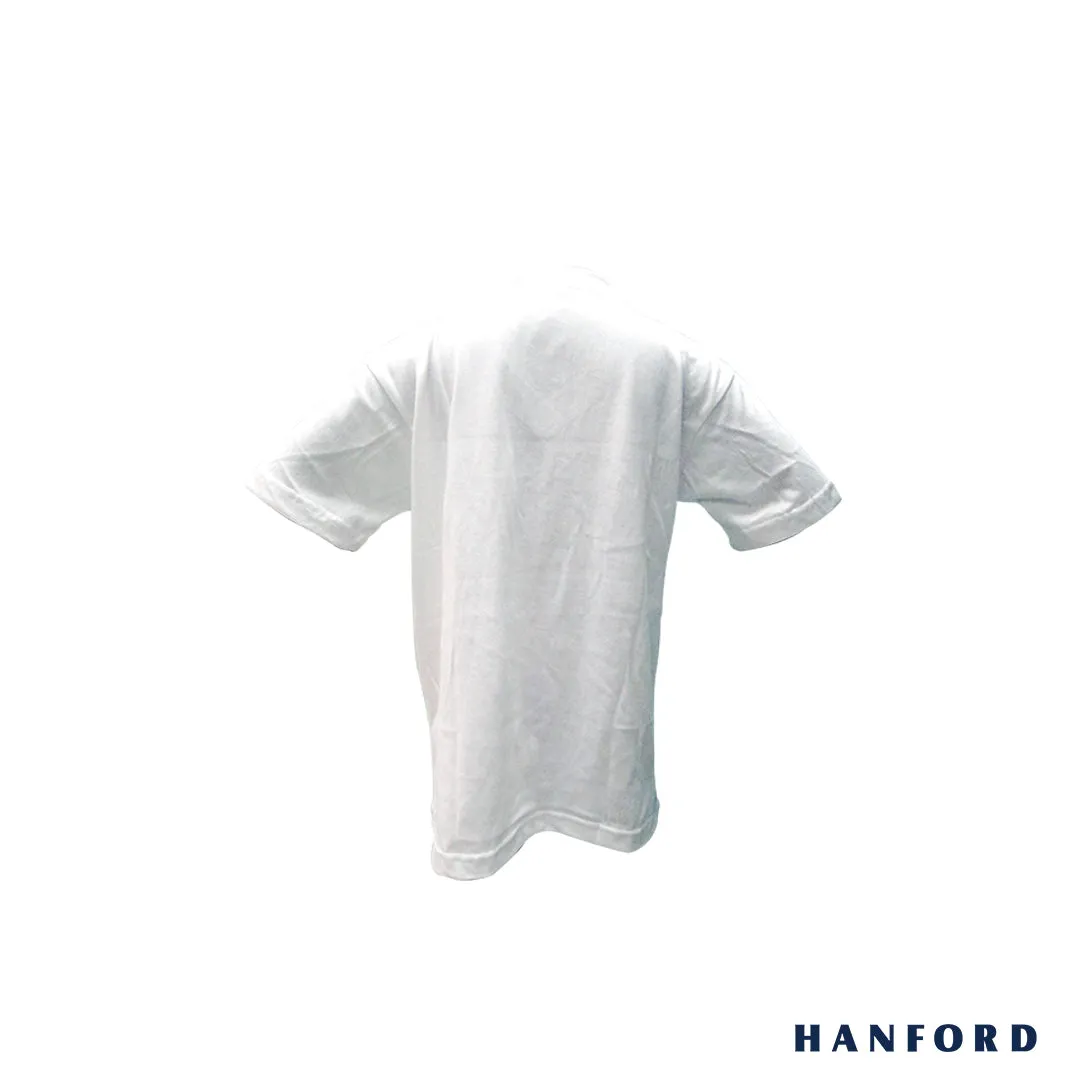 Hanford Kids V-Neck Cotton Single Jersey Short Sleeves Shirt - White (Single Pack)