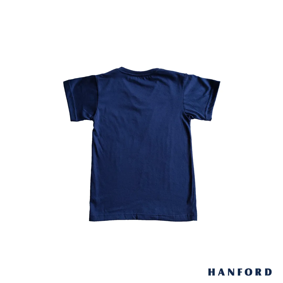 Hanford Kids/Teens 100% Cotton V-Neck Short Sleeves Shirt - Navy (Single Pack)