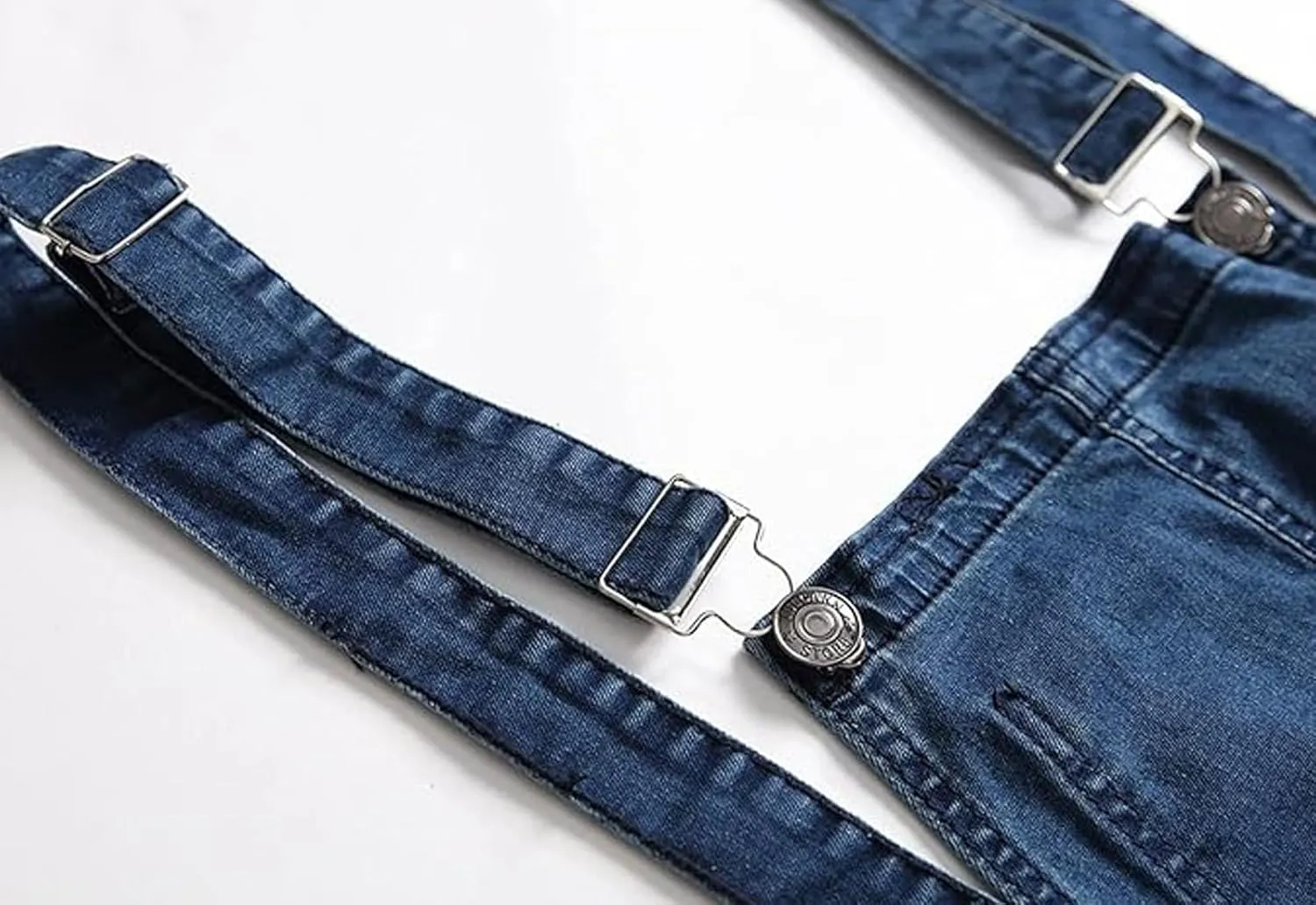 HUNGSON Denim Bib Overalls for Men Slim Fit Jumpsuit with Pockets Fashion Retro