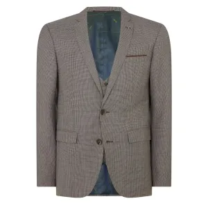 Lazio Houndstooth Suit Jacket - Beige / Brown