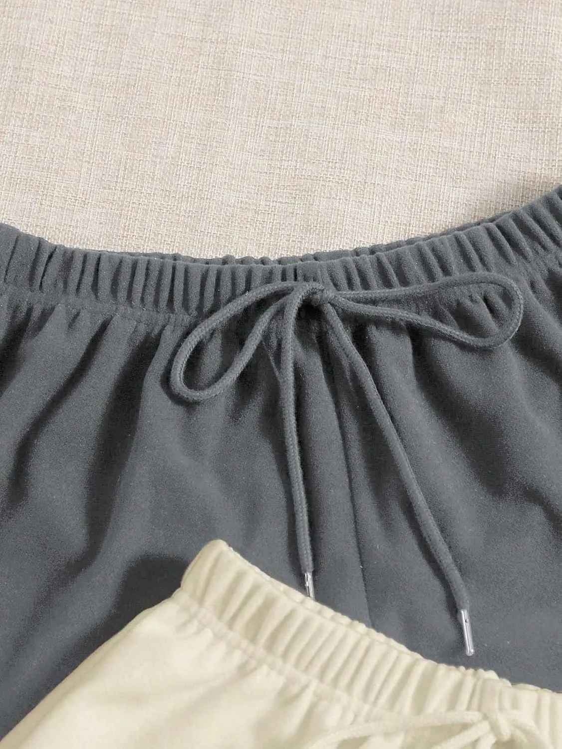 MakeMeChic Women's 3pack Elastic Waist Knot Front Lounge Track Shorts