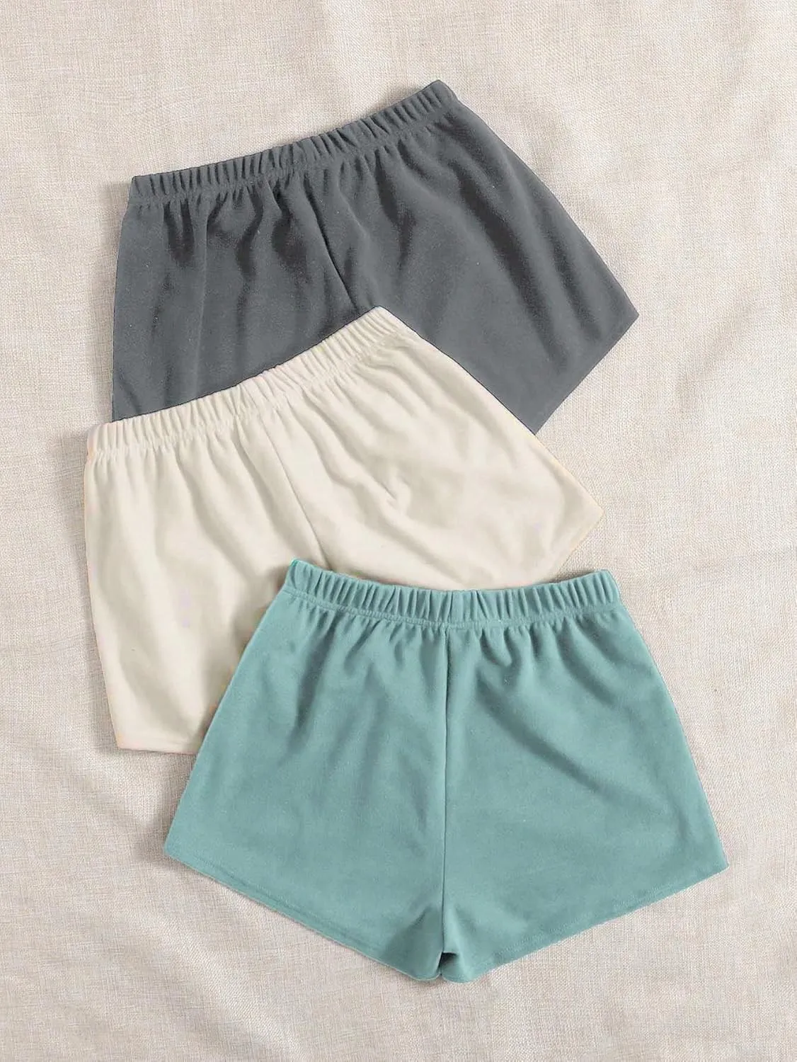 MakeMeChic Women's 3pack Elastic Waist Knot Front Lounge Track Shorts