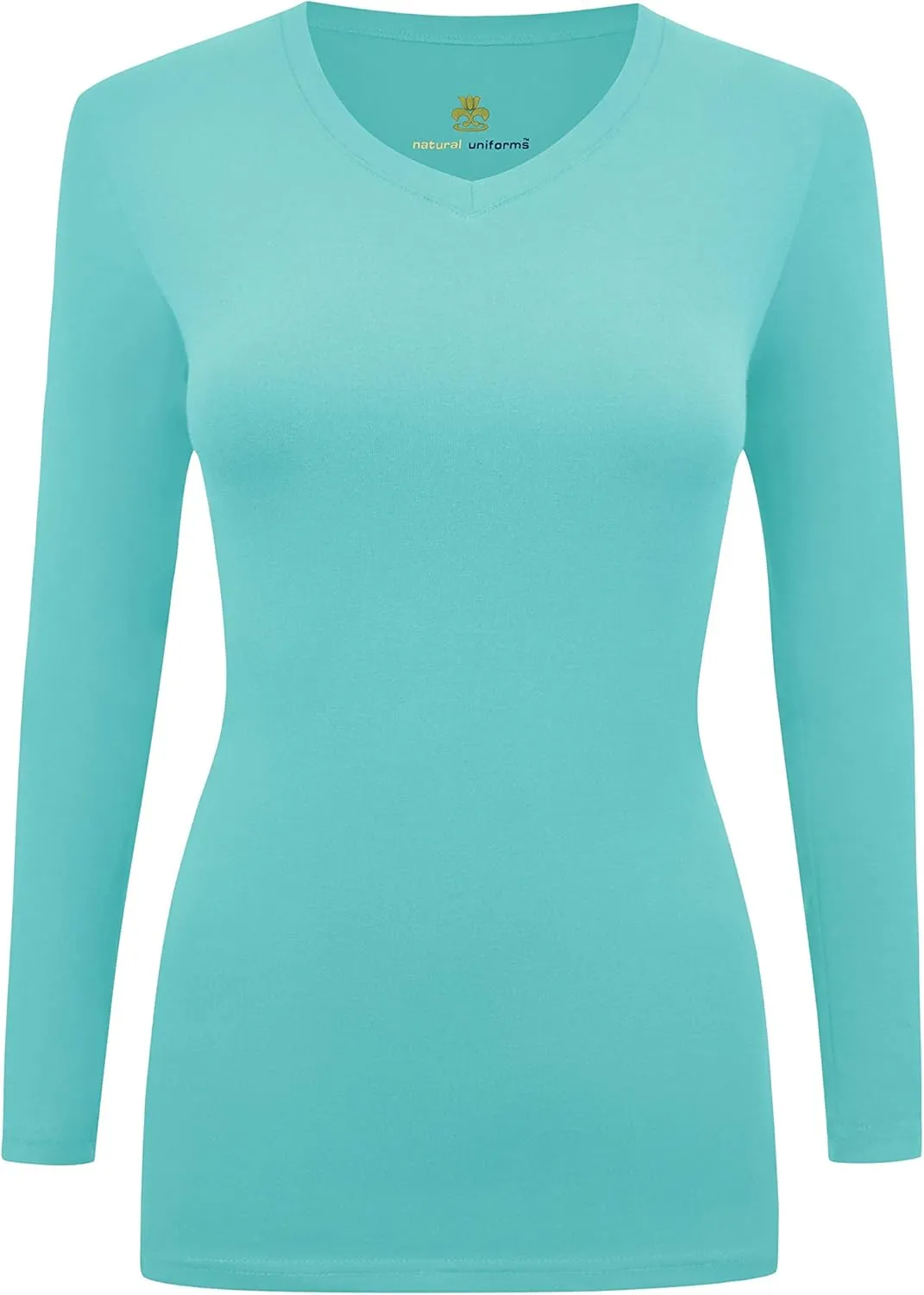 M&M Scrubs Women's Long Sleeve V-Neck Under Scrub Stretch T-Shirt-3-Pack