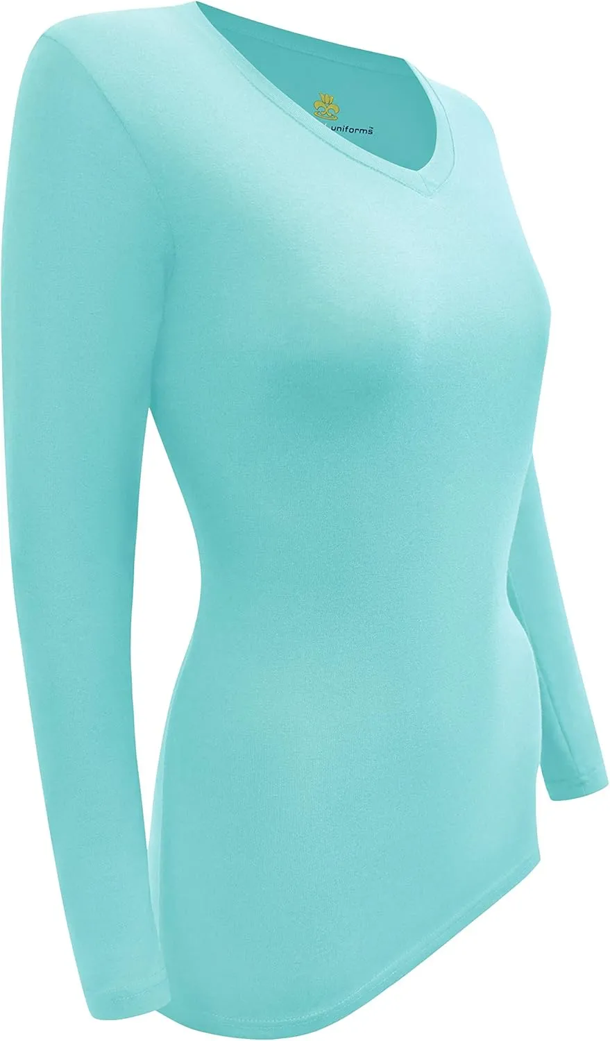 M&M Scrubs Women's Long Sleeve V-Neck Under Scrub Stretch T-Shirt-3-Pack