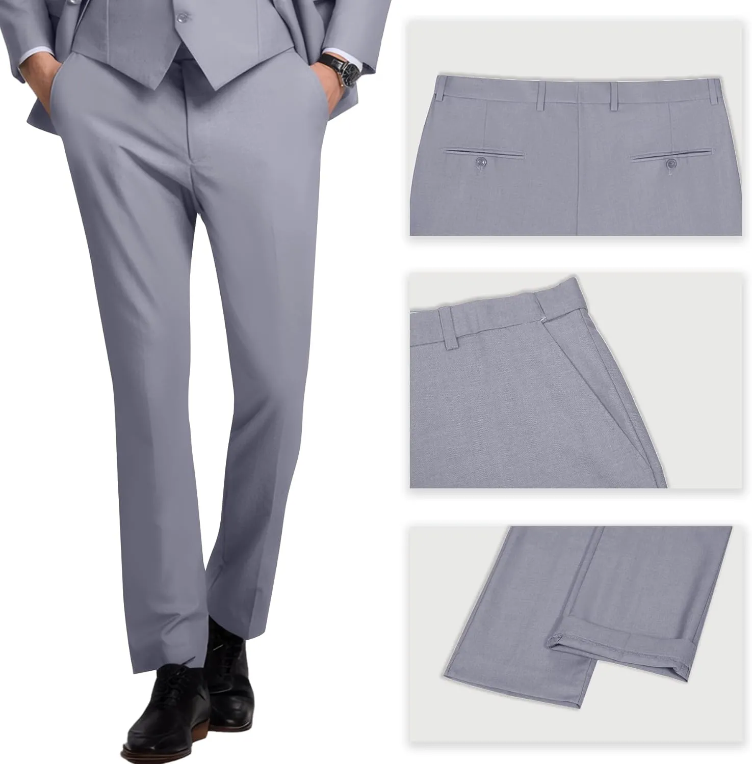 Mens Slim Fit Suit Formal 3 Piece Suit Set Double Breasted Suit Men Wedding Prom Tuxedo Blazer Jacket Vest Pants Set