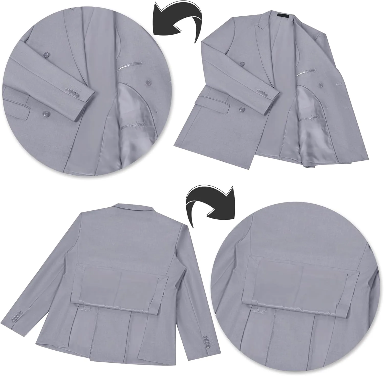 Mens Slim Fit Suit Formal 3 Piece Suit Set Double Breasted Suit Men Wedding Prom Tuxedo Blazer Jacket Vest Pants Set
