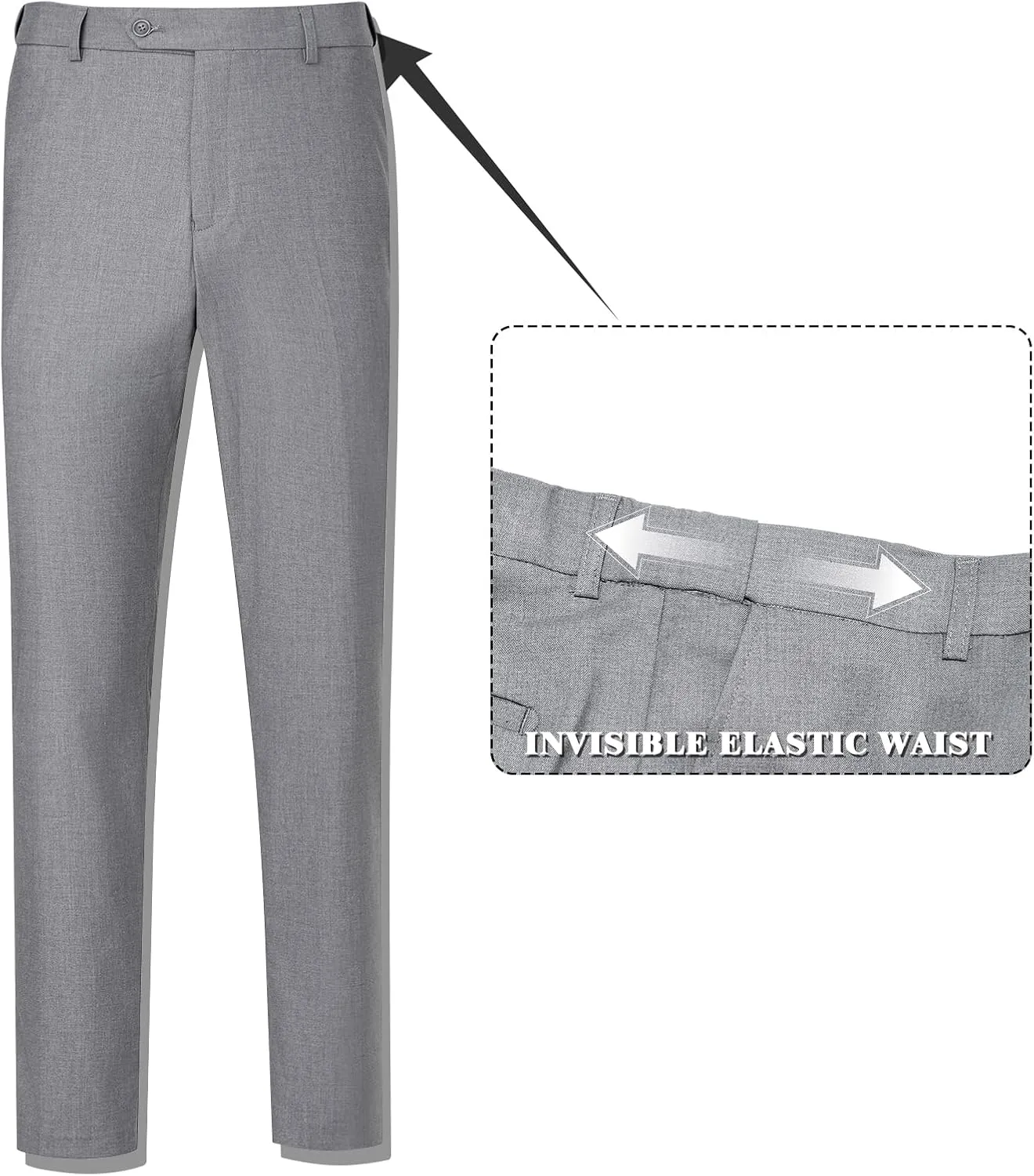 Men's Suit 3 Piece Slim Fit Suit Set, Two Button Solid Jacket Vest Pants with Tie, Men Tuxedo Suit Set