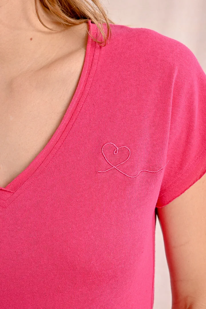 Molly Bracken Pink Knitted Tee