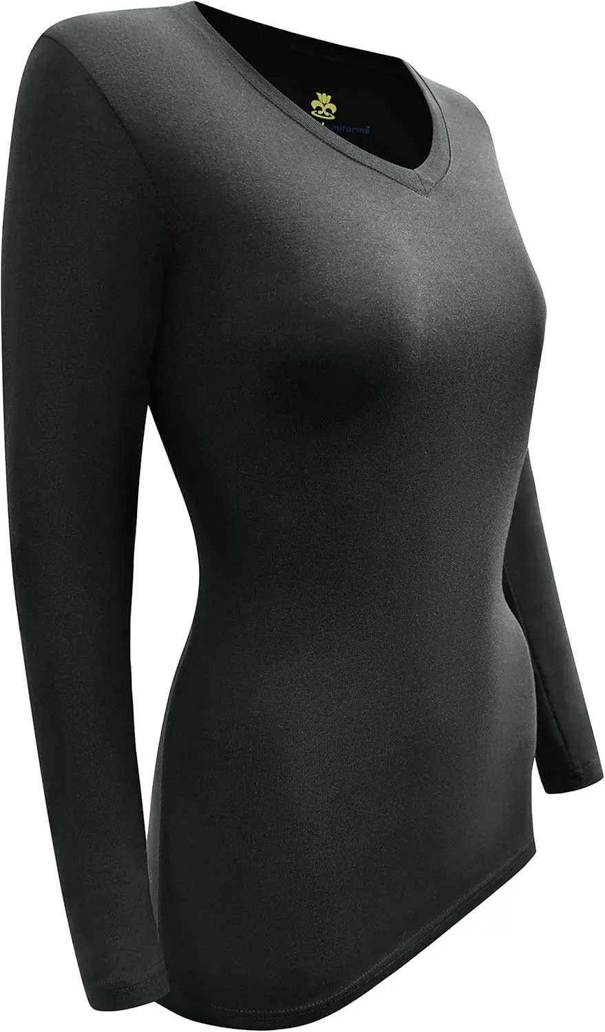 Natural Uniforms Women's V-Neck Long Sleeve Under Scrub Stretch T-Shirt - Multi Pack of 5