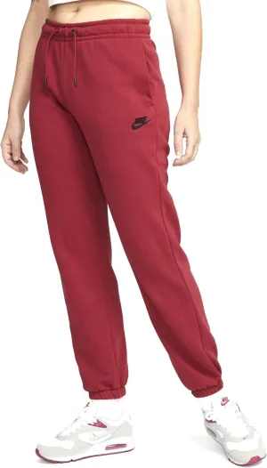 Nike Women's Sportswear Essential Fleece Sweatpants, Pomegranite/Black, M Regular US
