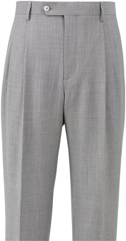 Paul Fredrick Men's Wool Stretch Bengaline Pleated Suit Pants