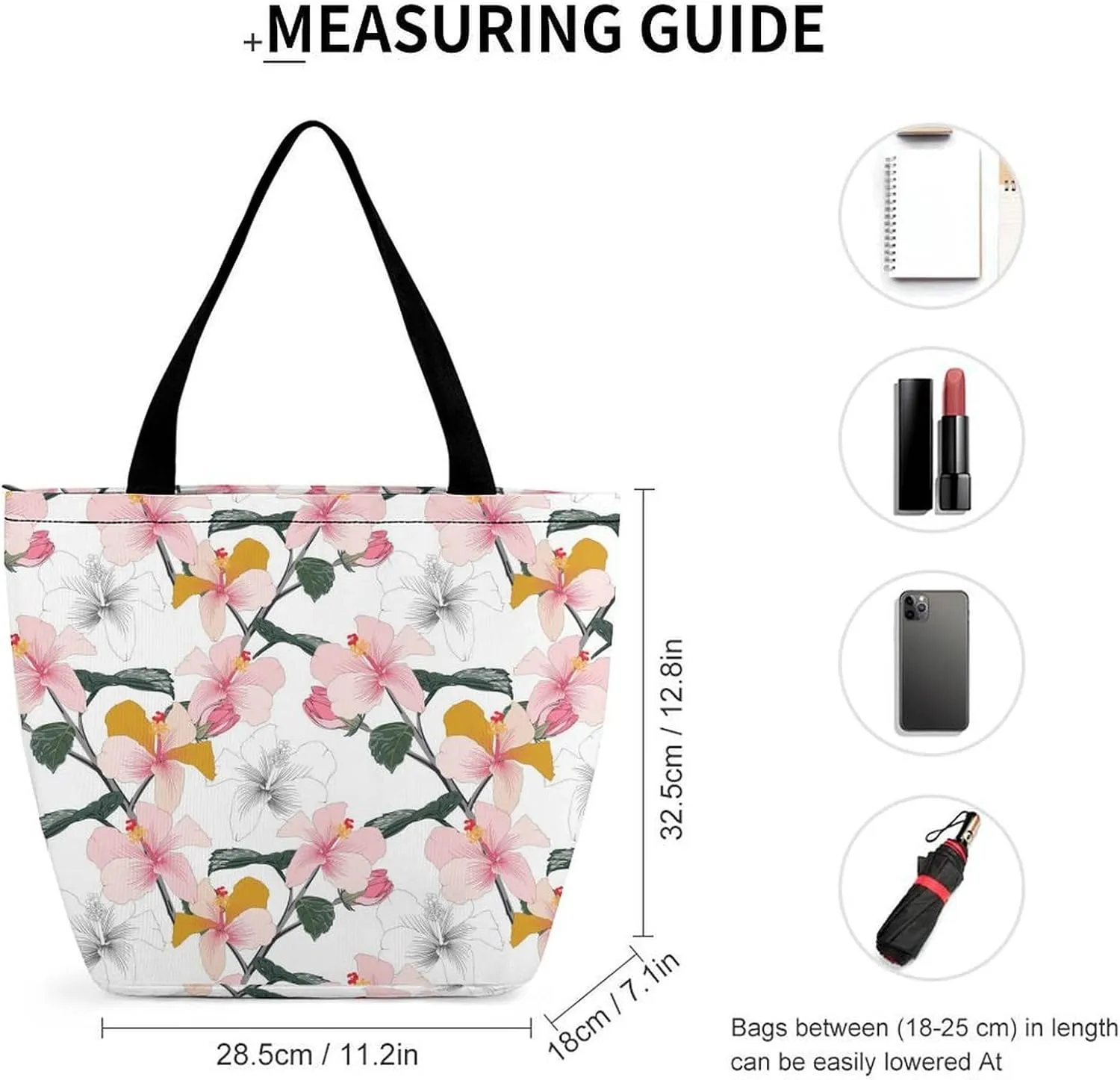 Pink Rose Orchid Lily Flowers Hobo Handbags With Zipper Women's Tote Handbags
