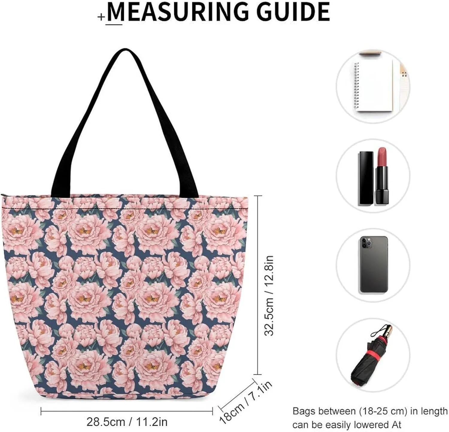 Pink Rose Orchid Lily Flowers Hobo Handbags With Zipper Women's Tote Handbags