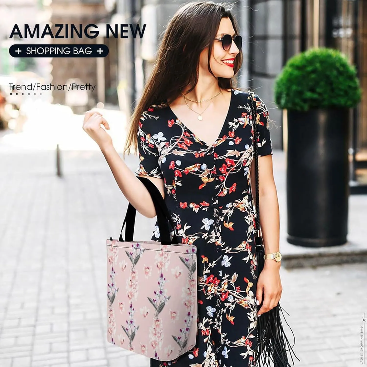 Red Rose Flowers Print Hobo Handbags With Zipper Women's Tote Handbags