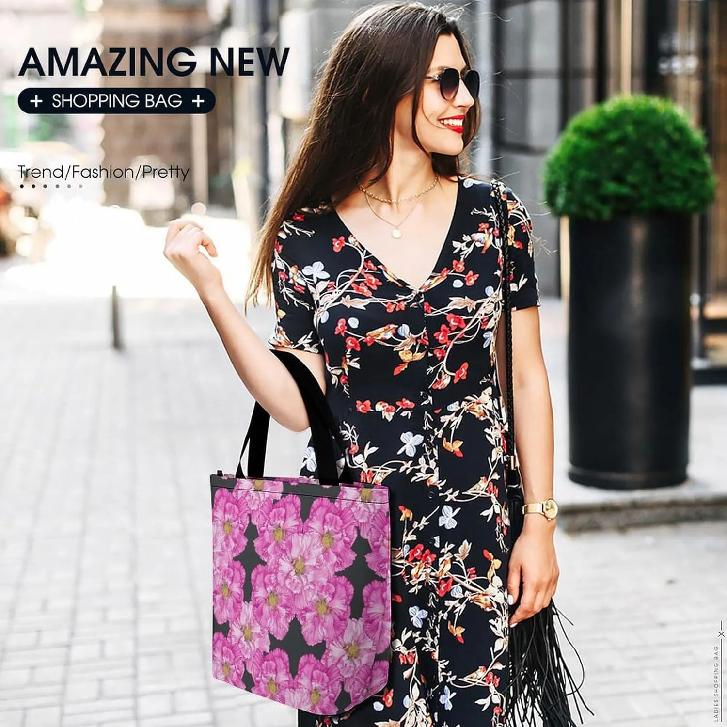 Red Rose Flowers Print Hobo Handbags With Zipper Women's Tote Handbags