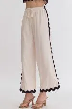 Ric Rac Trim Wide Leg Pant