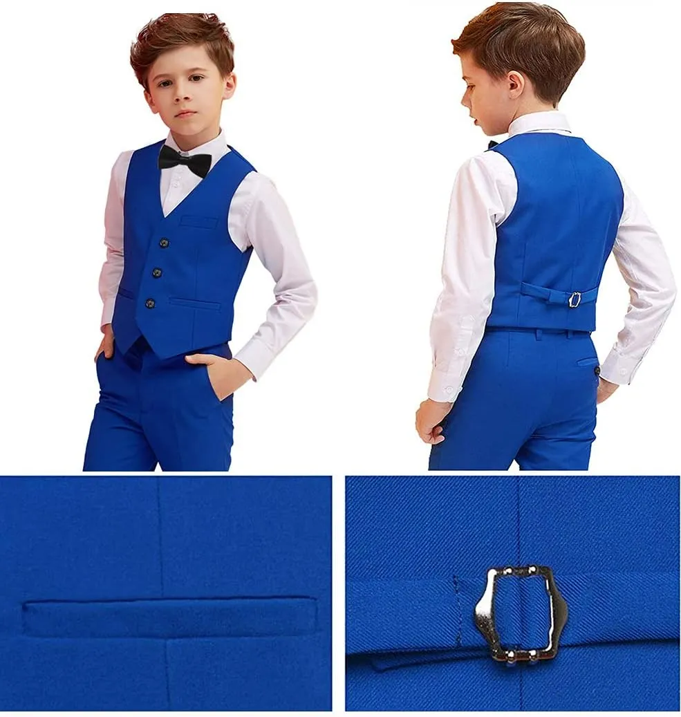 Suits for Boy 5 Pieces Boys Suit Formal Toddler Blazer Vest Pants Kis Tuxedos