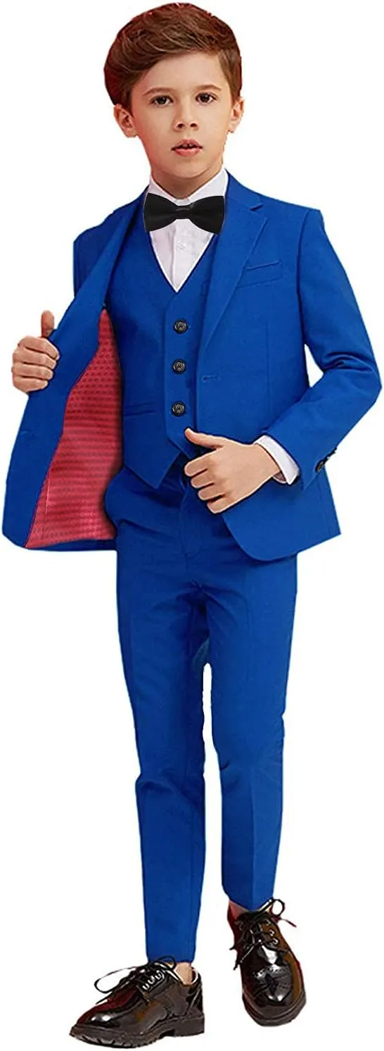 Suits for Boy 5 Pieces Boys Suit Formal Toddler Blazer Vest Pants Kis Tuxedos
